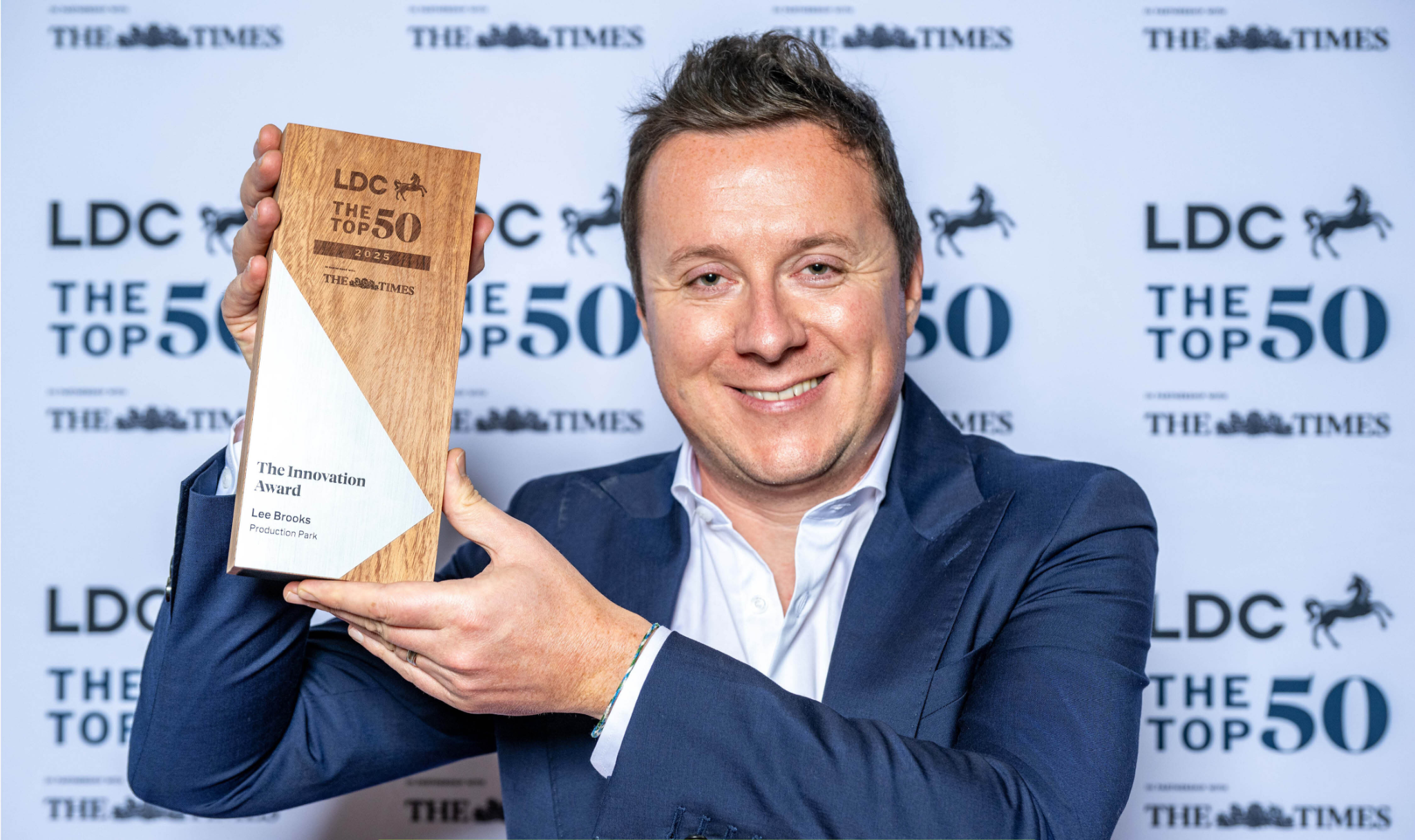 Lee Brooks of Production Park wins The Innovation Award at The LDC Top 50 Most Ambitious Business Leaders Awards 2025 image